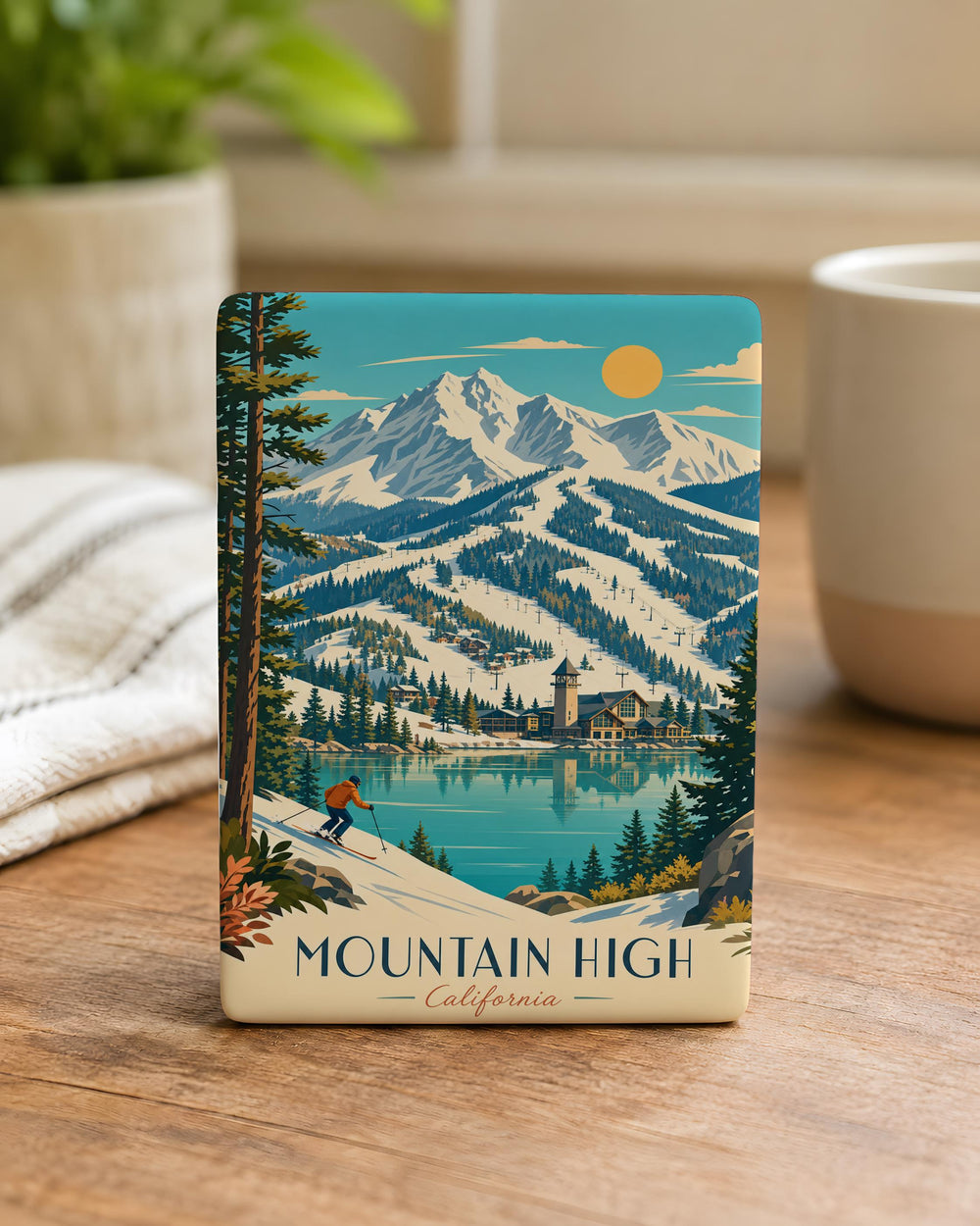 Mountain High Fridge Magnet, Majestic Mountain Peaks & Alpine Landscape Souvenir Magnet, Outdoor Adventure Nature Decor