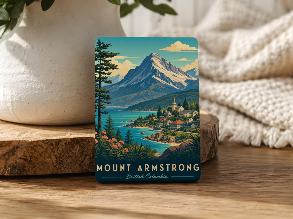 Mount Armstrong Fridge Magnet, Mountain Peak Souvenir Magnet, Hiking Adventure Travel Keepsake, Outdoor Nature Decor Magnet