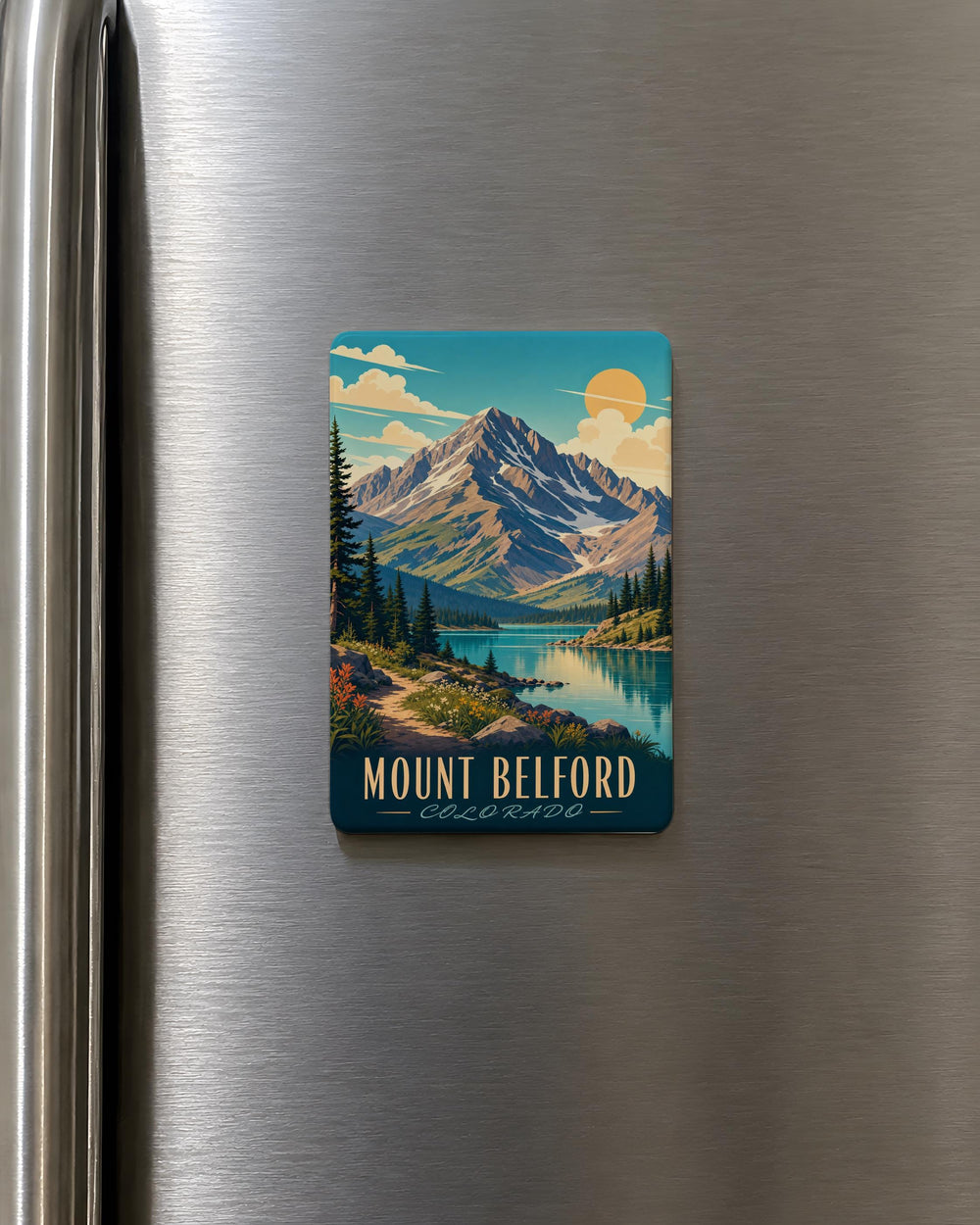 Mount Belford Fridge Magnet, Colorado Mountain Peak Souvenir, Hiking & Trail Travel Keepsake Gift