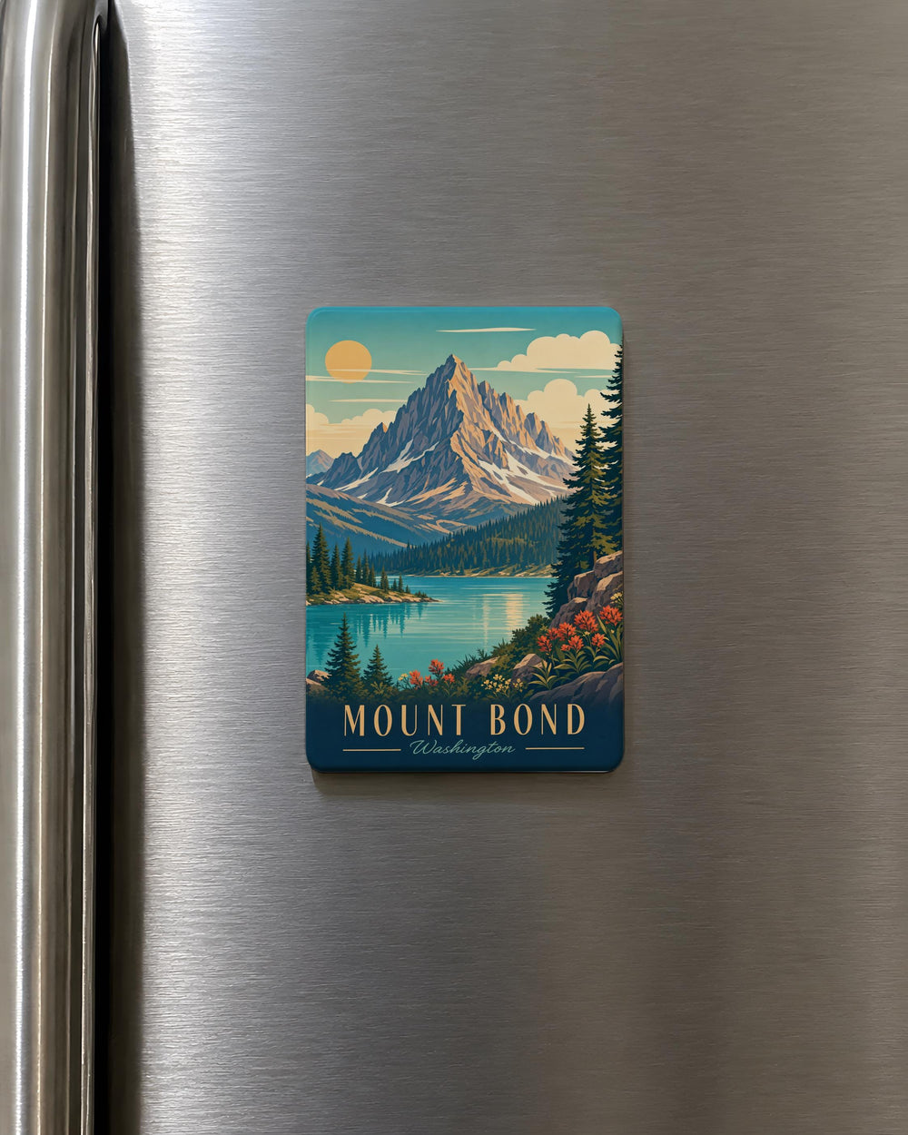 Mount Bond Fridge Magnet, Mountain Peak Summit Souvenir Magnet, Outdoor Adventure Travel Keepsake Magnet