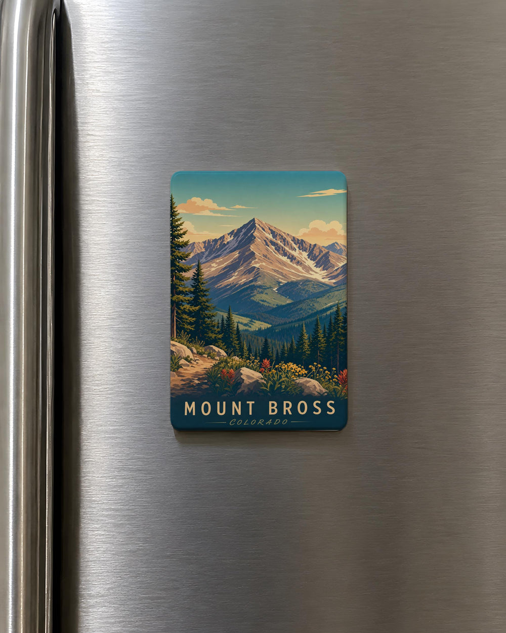 Mount Bross Colorado Fridge Magnet, Rocky Mountain Peak Souvenir, Fourteener Hiking Gift, Mountain Landscape Magnet