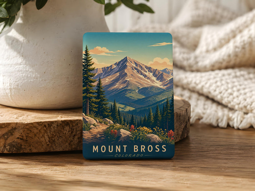 Mount Bross Colorado Fridge Magnet, Rocky Mountain Peak Souvenir, Fourteener Hiking Gift, Mountain Landscape Magnet
