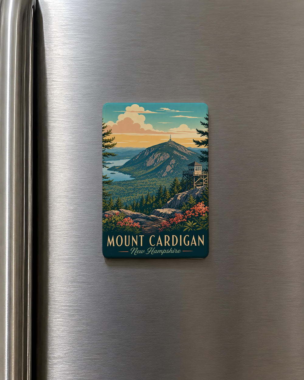 Mount Cardigan New Hampshire Fridge Magnet, NH Mountain Souvenir Magnet, Hiking Trail Peak Keepsake Gift