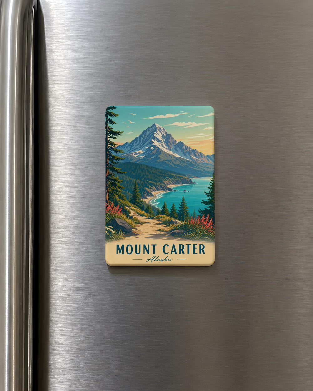 Mount Carter Fridge Magnet, White Mountains New Hampshire Souvenir, Hiking Trail Peak Landmark Gift