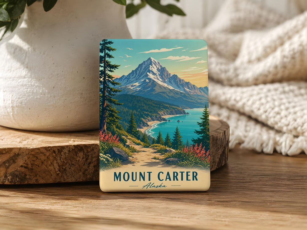 Mount Carter Fridge Magnet, White Mountains New Hampshire Souvenir, Hiking Trail Peak Landmark Gift