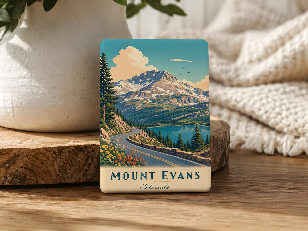Mount Evans Colorado Fridge Magnet, Rocky Mountain Peak Souvenir Magnet, Scenic Mountain Travel Gift
