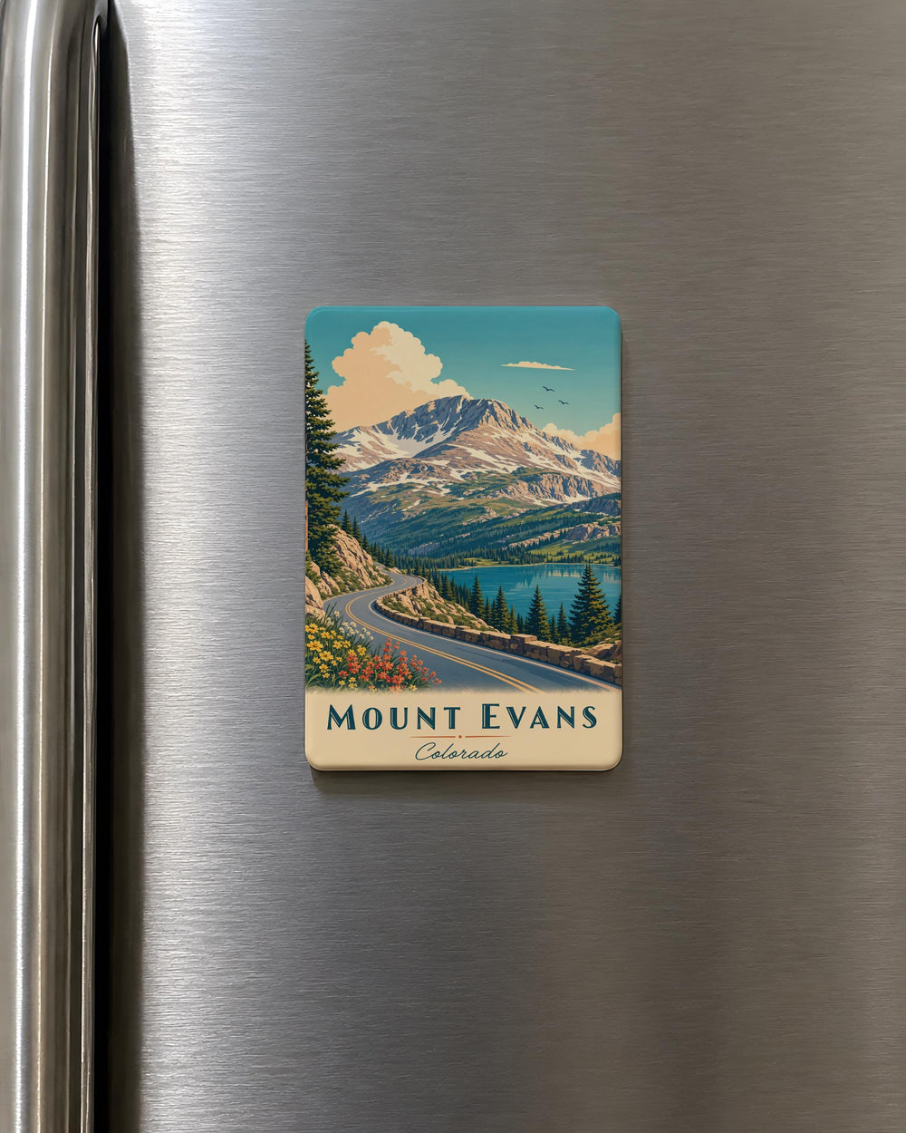 Mount Evans Colorado Fridge Magnet, Rocky Mountain Peak Souvenir Magnet, Scenic Mountain Travel Gift