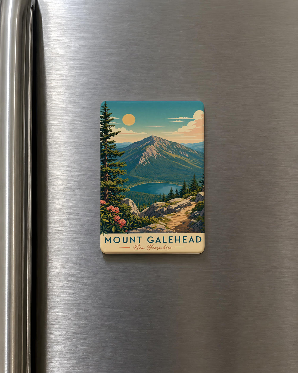 Mount Galehead Fridge Magnet, White Mountains New Hampshire Peak Souvenir, Hiking Trail Mountain Keepsake Gift