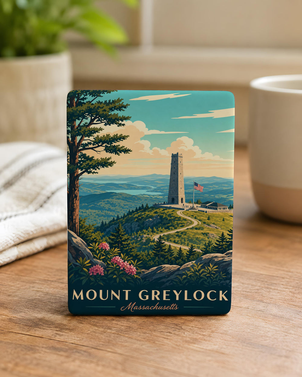 Mount Greylock Massachusetts Fridge Magnet, Mount Greylock MA Souvenir Magnet, Berkshires Travel Keepsake Magnet