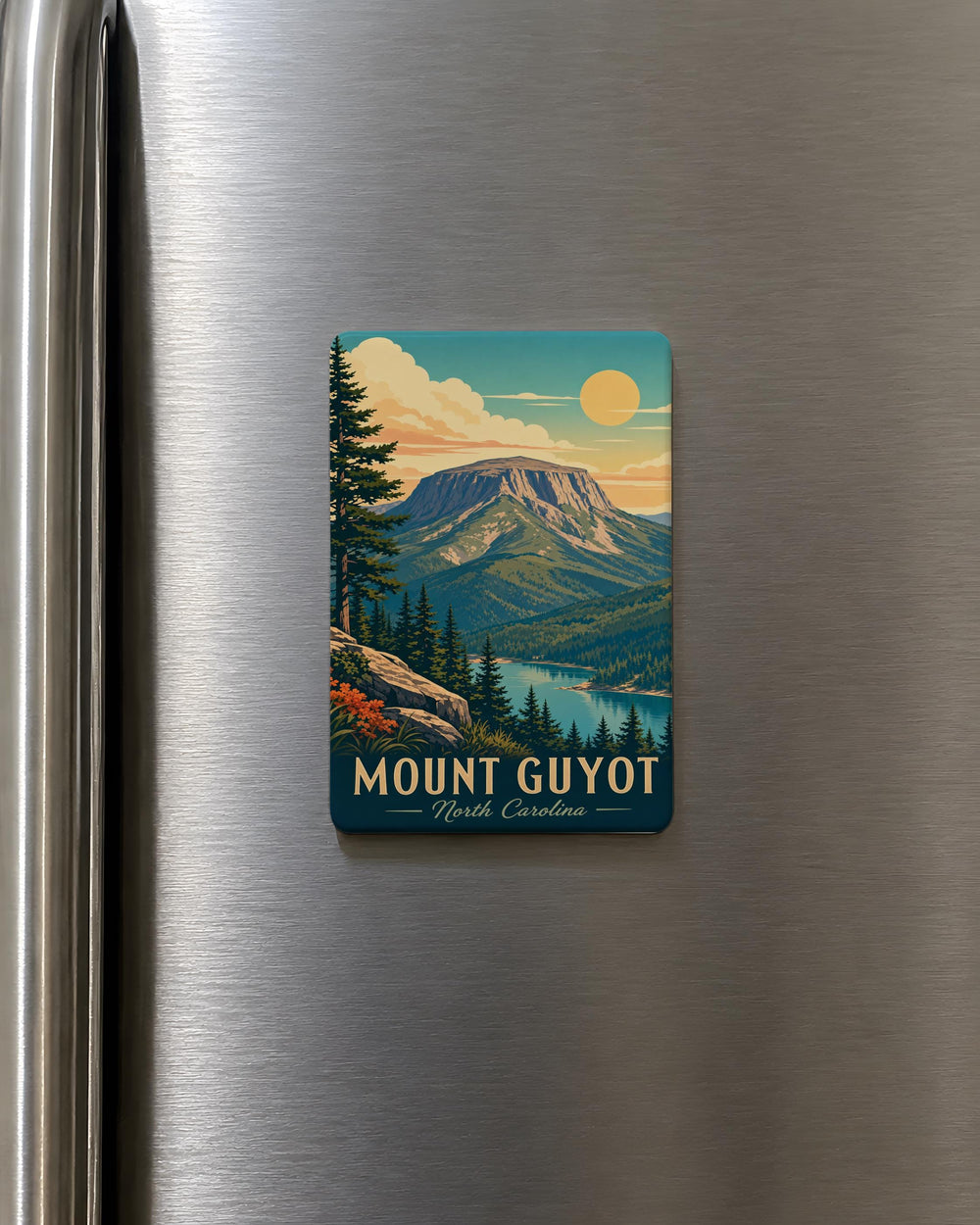 Mount Guyot Fridge Magnet, Great Smoky Mountains Peak Souvenir Magnet, Hiking Trail Travel Keepsake Gift