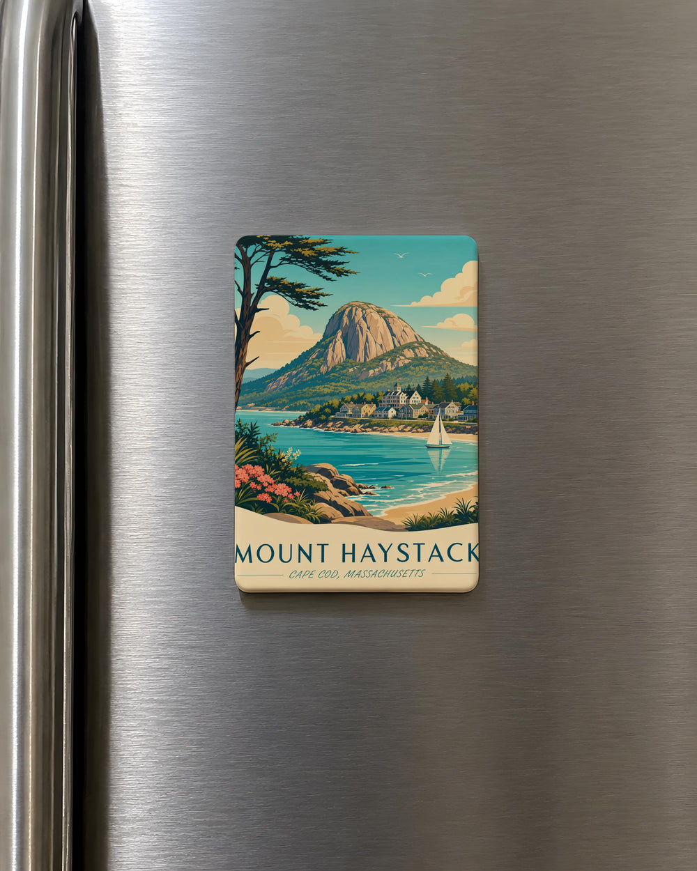 Mount Haystack Fridge Magnet, Mountain Peak Souvenir Magnet, Hiking Trail Gift, Outdoor Adventure Refrigerator Magnet