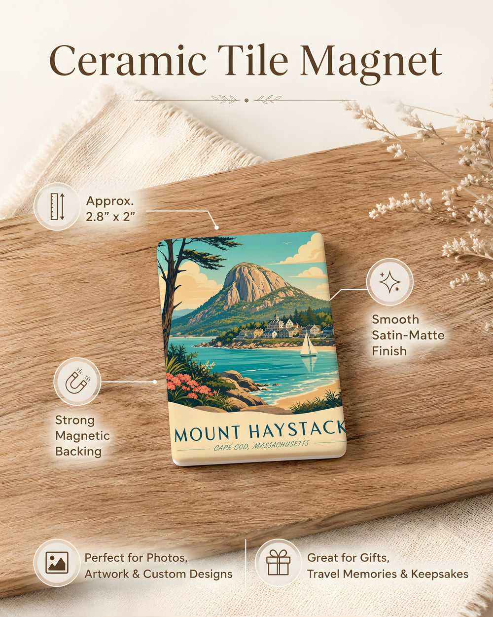 Mount Haystack Fridge Magnet, Mountain Peak Souvenir Magnet, Hiking Trail Gift, Outdoor Adventure Refrigerator Magnet