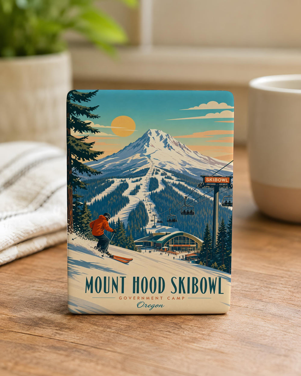 Mount Hood Skibowl Fridge Magnet, Oregon Ski Resort Souvenir Magnet, Mt Hood Winter Skiing Travel Keepsake Gift