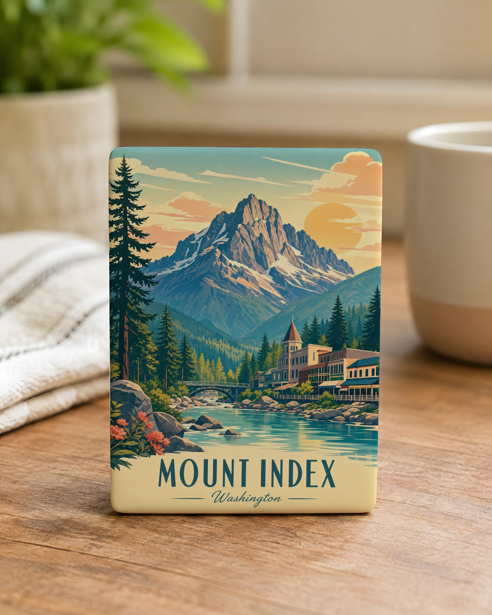 Mount Index Mountain Fridge Magnet, Washington Cascades Peak Souvenir Magnet, Hiking Trail Gift, Outdoor Adventure Keepsake