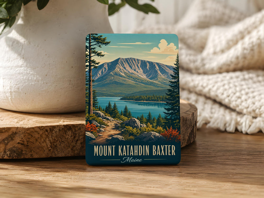 Mount Katahdin Baxter State Park Fridge Magnet, Maine Mountain Souvenir Magnet, Hiking Outdoor Travel Keepsake Gift