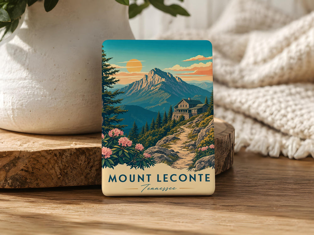 Mount LeConte Fridge Magnet, Great Smoky Mountains Souvenir Magnet, Tennessee Mountain Peak Travel Keepsake Gift