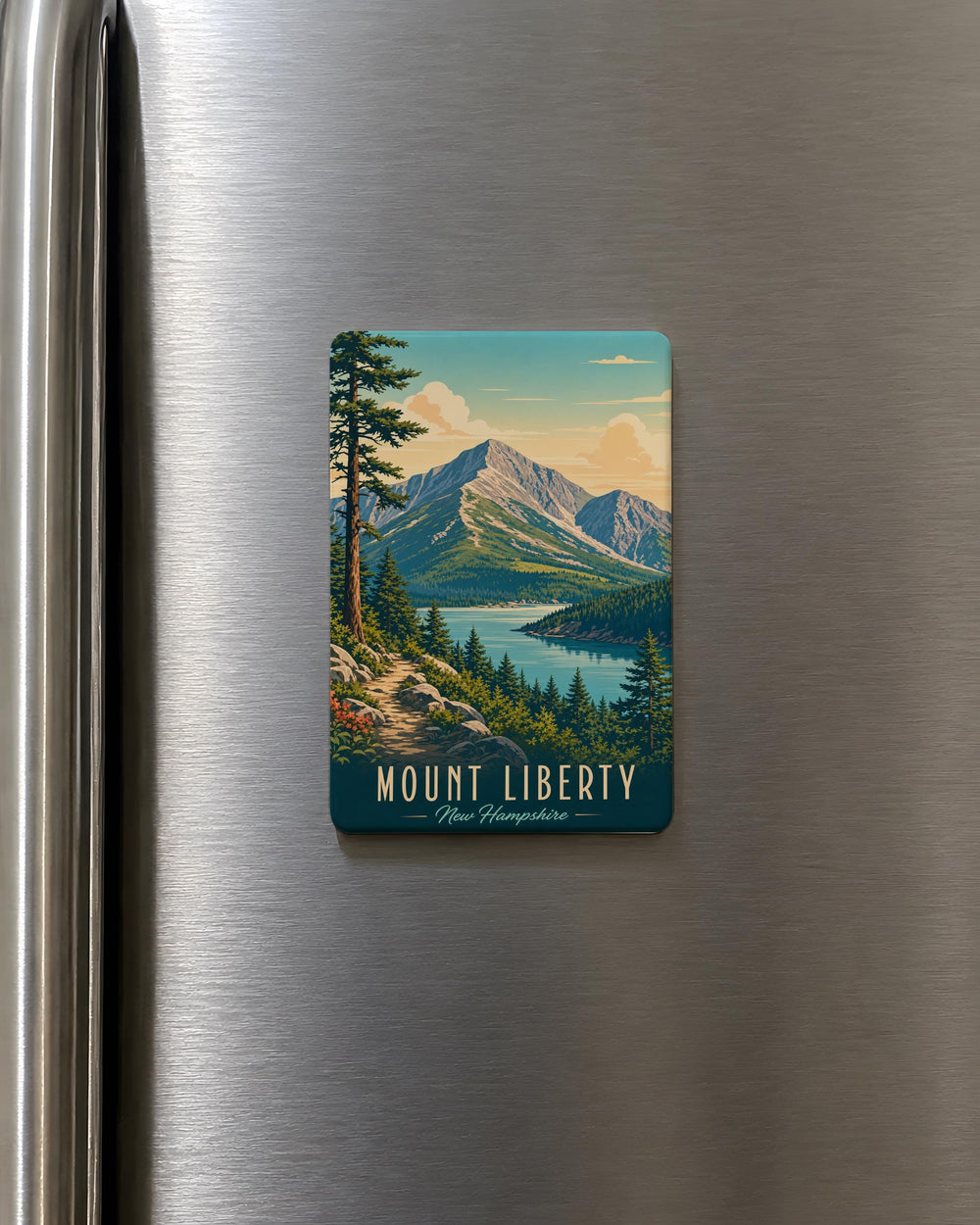 Mount Liberty Fridge Magnet, Mountain Landmark Souvenir Magnet, Travel Keepsake Refrigerator Magnet, Outdoor Adventure Gift