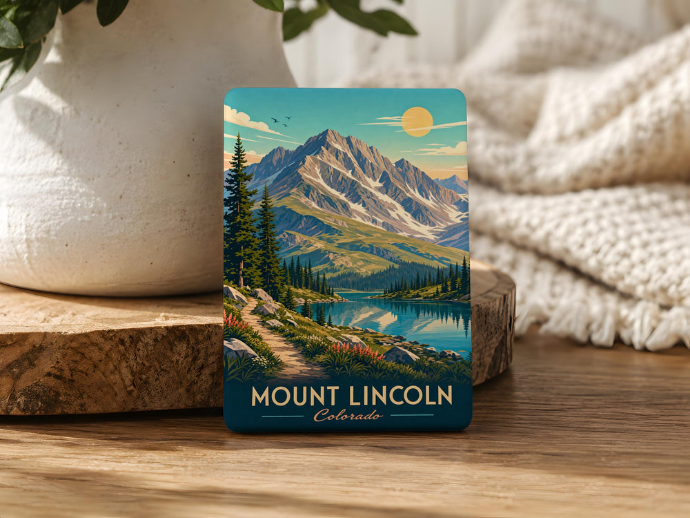 Mount Lincoln Fridge Magnet, Mountain Peak Souvenir Magnet, Colorado Mountain Gift, Hiking Adventure Keepsake Magnet