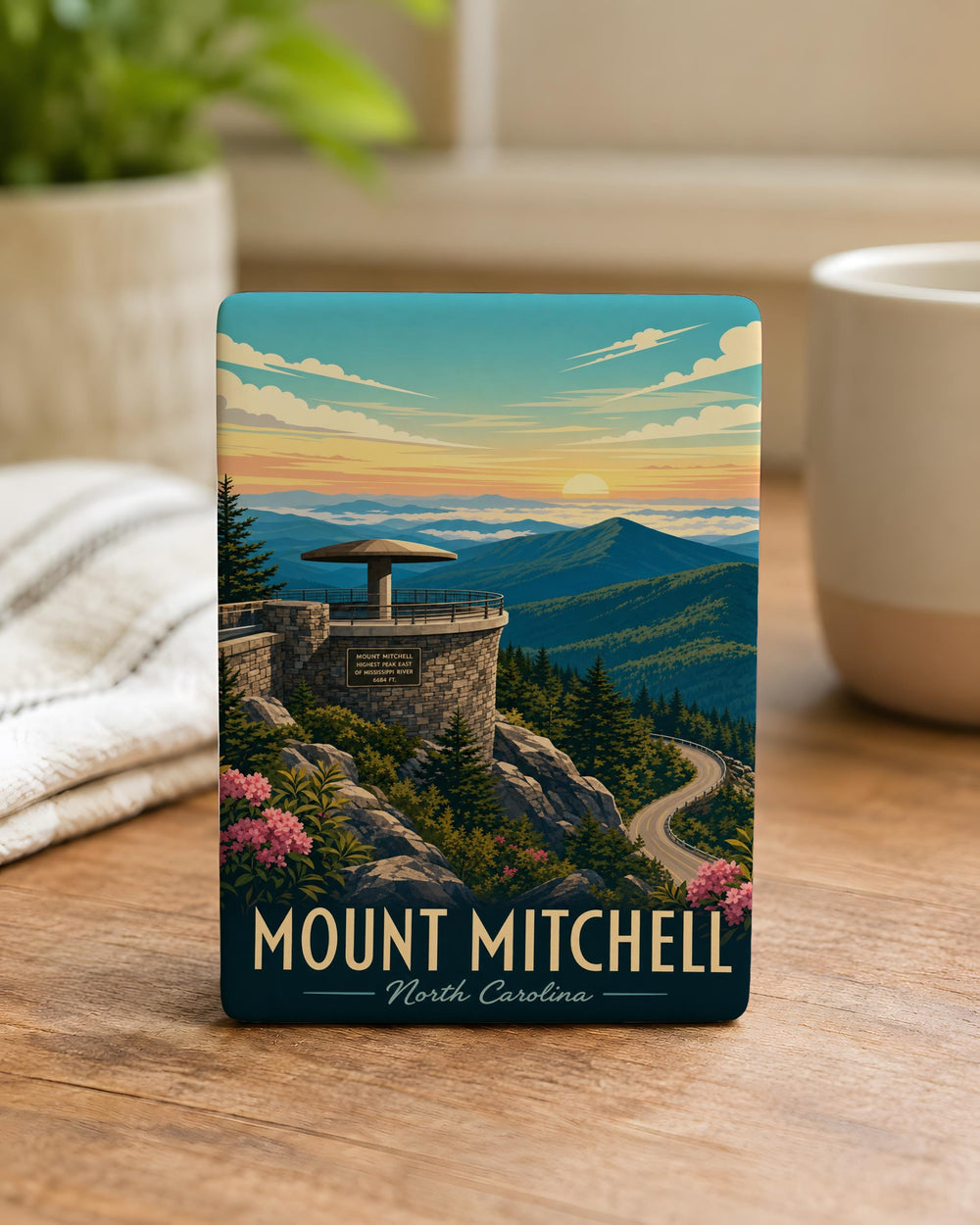 Mount Mitchell NC Fridge Magnet, North Carolina Mountain Souvenir Magnet, Blue Ridge Parkway Travel Keepsake Magnet