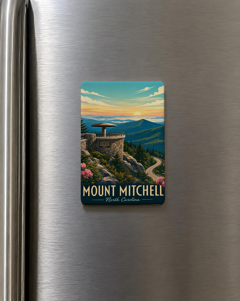 Mount Mitchell NC Fridge Magnet, North Carolina Mountain Souvenir Magnet, Blue Ridge Parkway Travel Keepsake Magnet