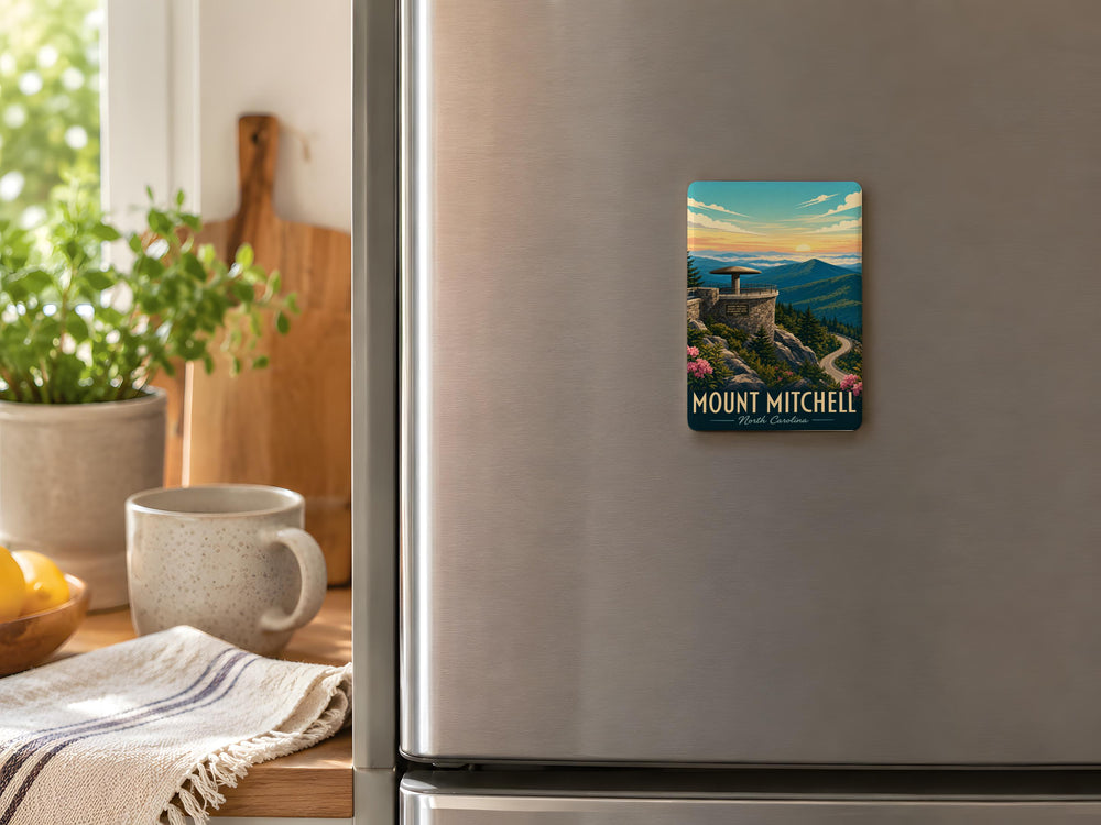 Mount Mitchell NC Fridge Magnet, North Carolina Mountain Souvenir Magnet, Blue Ridge Parkway Travel Keepsake Magnet