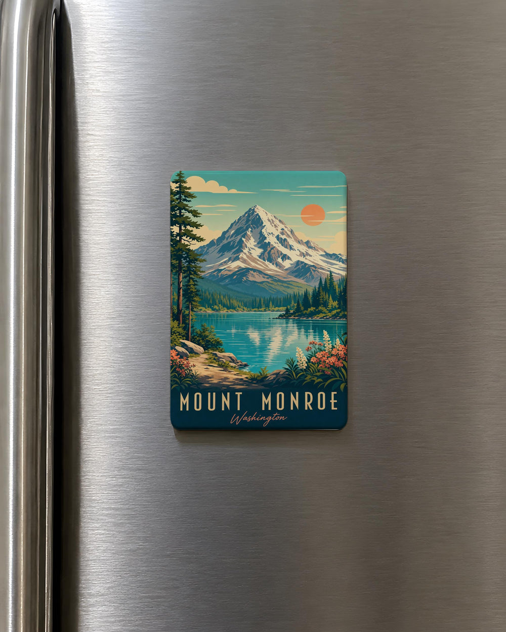 Mount Monroe Fridge Magnet, White Mountains New Hampshire Souvenir, Mountain Peak Travel Keepsake Gift