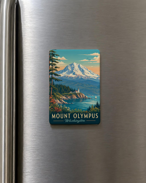Mount Olympus Washington Fridge Magnet, Olympic National Park Mountain Souvenir Magnet, Washington State Travel Keepsake Magnet