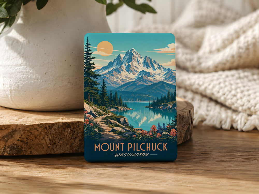Mount Pilchuck Fridge Magnet, Washington Mountain Souvenir Magnet, Pacific Northwest Peak Keepsake, Hiking Travel Gift