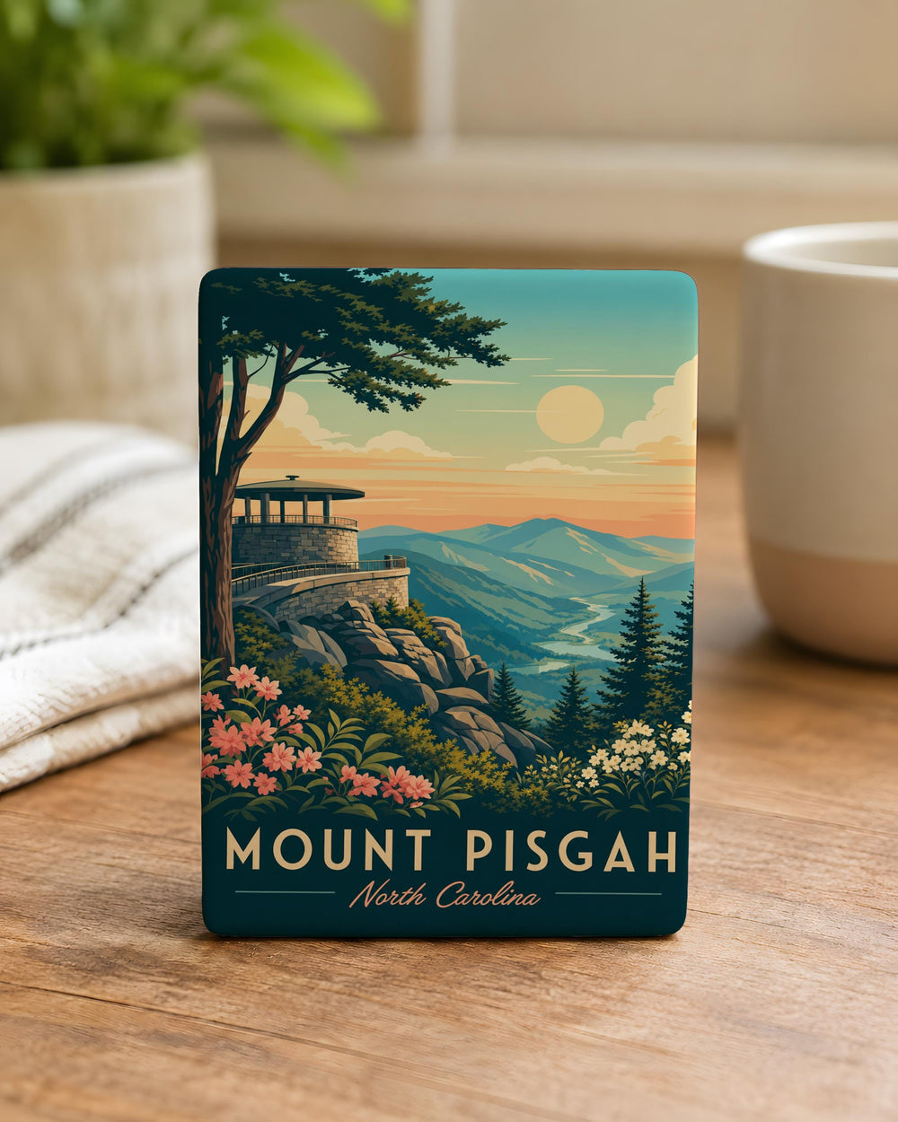 Mount Pisgah NC Fridge Magnet, Blue Ridge Mountains North Carolina Souvenir, Scenic Mountain Travel Keepsake Magnet