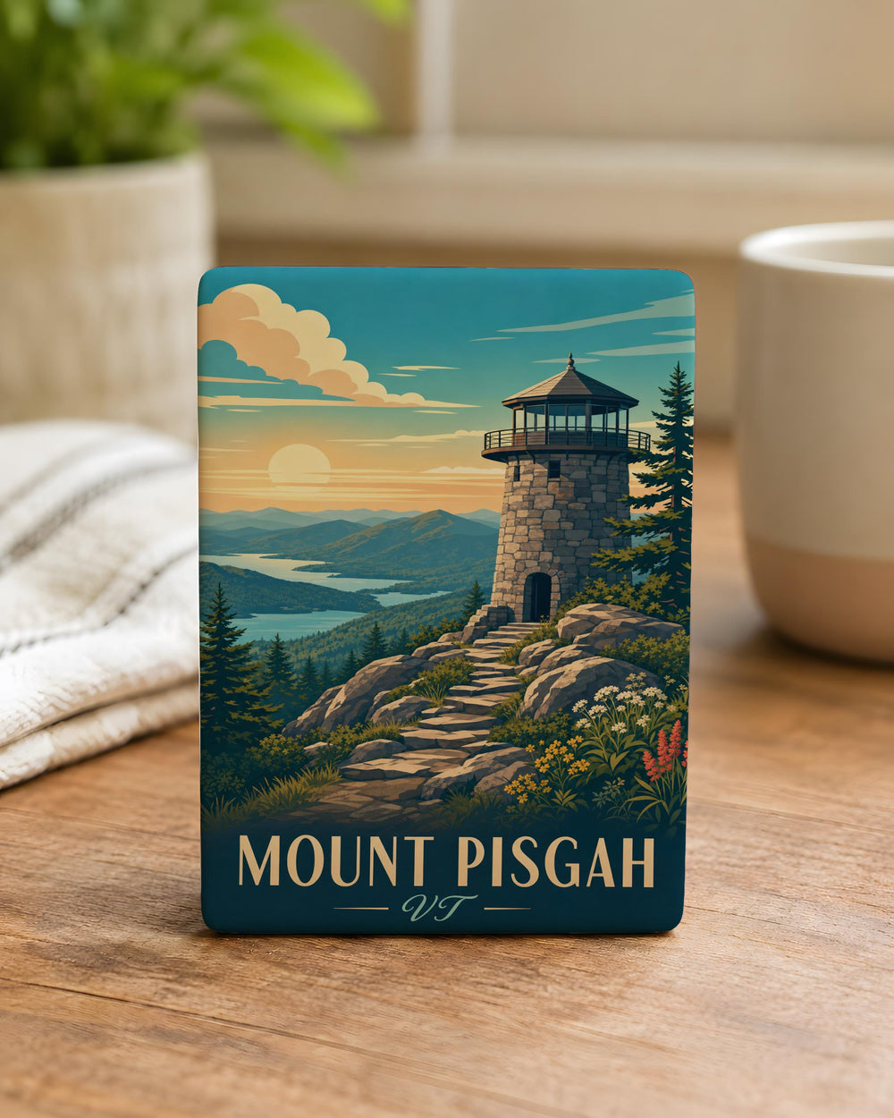 Mount Pisgah Vermont Fridge Magnet, VT Mountain Souvenir Magnet, Mount Pisgah VT Travel Keepsake, Vermont Hiking Gift