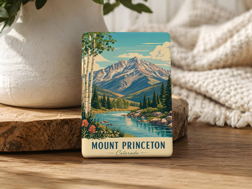 Mount Princeton Fridge Magnet, Colorado Mountain Souvenir Magnet, Rocky Mountains Travel Keepsake, Peak Landmark Gift