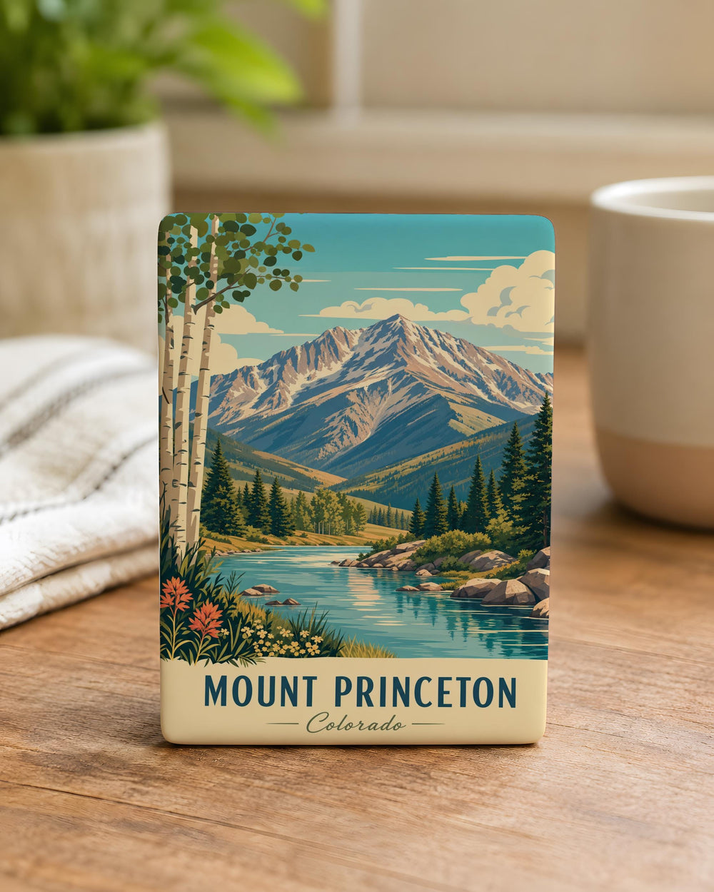 Mount Princeton Fridge Magnet, Colorado Mountain Souvenir Magnet, Rocky Mountains Travel Keepsake, Peak Landmark Gift