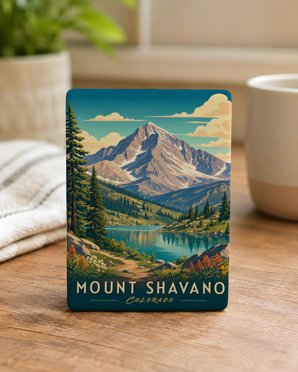 Mount Shavano Fridge Magnet, Colorado Mountain Peak Souvenir Magnet, Rocky Mountains Hiking Gift, Outdoor Adventure Decor