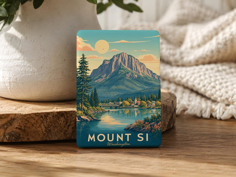 Mount Si Fridge Magnet, Washington Mountain Landmark Souvenir, Pacific Northwest Hiking Trail Gift, Scenic Cascade Range Keepsake