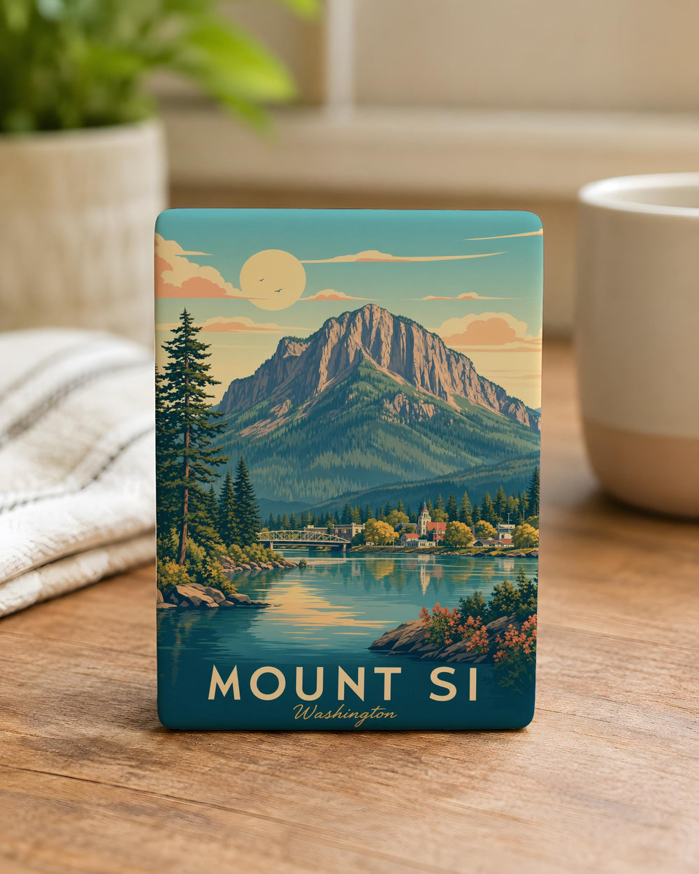 Mount Si Fridge Magnet, Washington Mountain Landmark Souvenir, Pacific Northwest Hiking Trail Gift, Scenic Cascade Range Keepsake