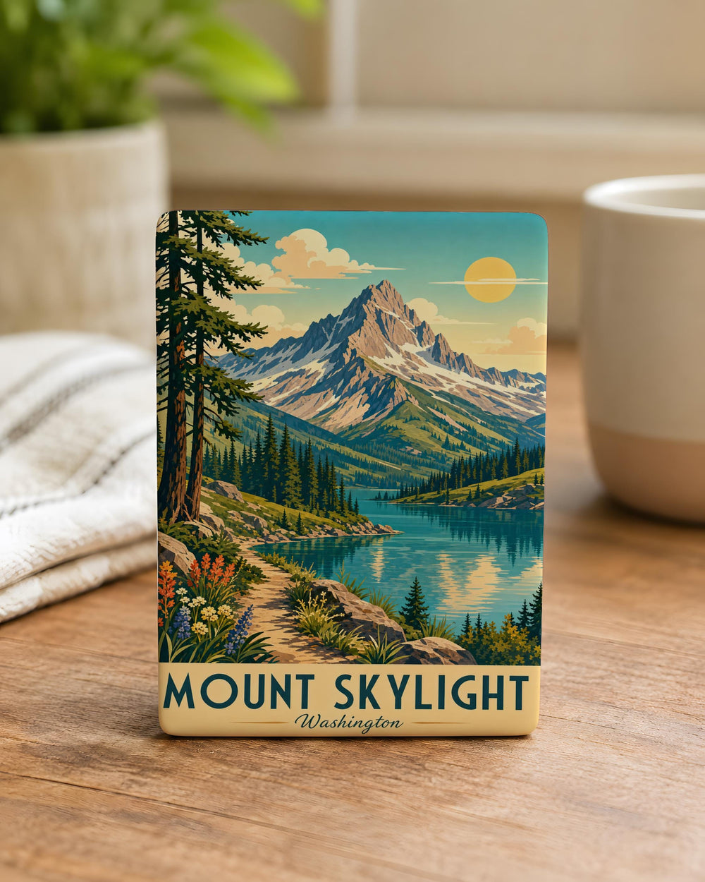 Mount Skylight Fridge Magnet, Mountain Skylight Scene Souvenir Magnet, Nature Travel Keepsake Refrigerator Magnet