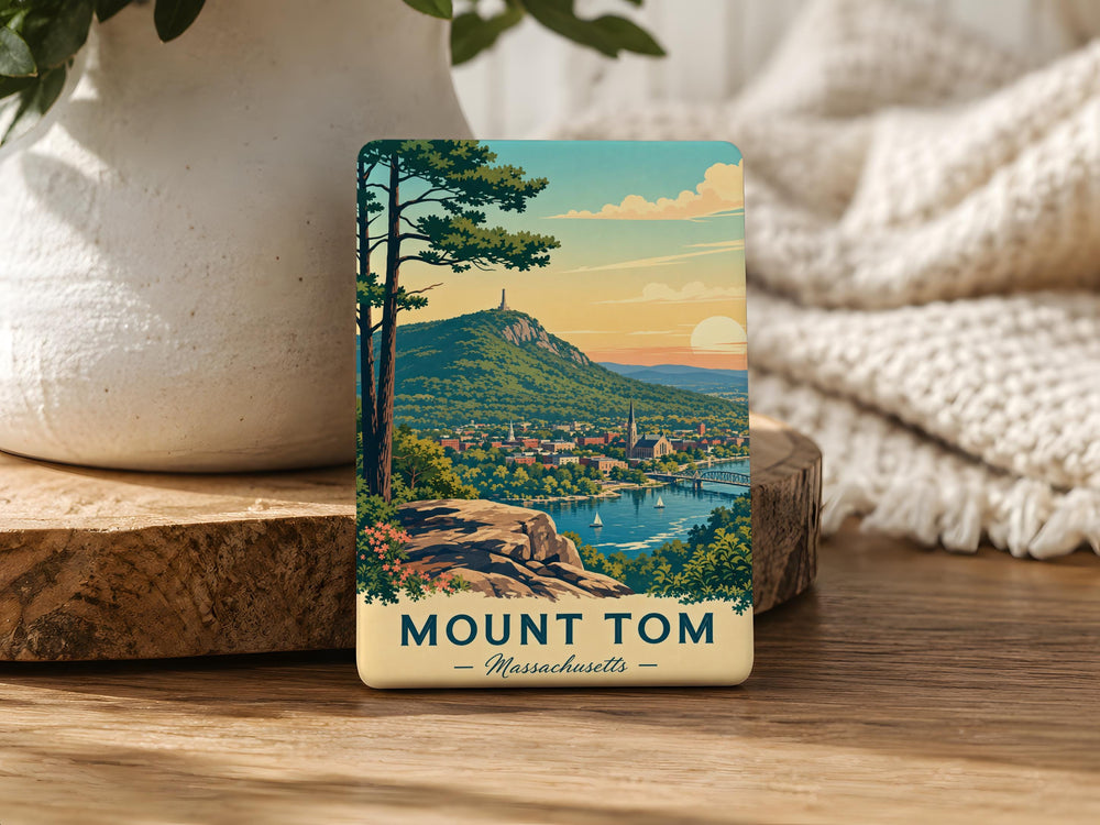 Mount Tom Massachusetts Fridge Magnet, Mount Tom MA Souvenir Magnet, Holyoke Range Travel Keepsake, Pioneer Valley Gift