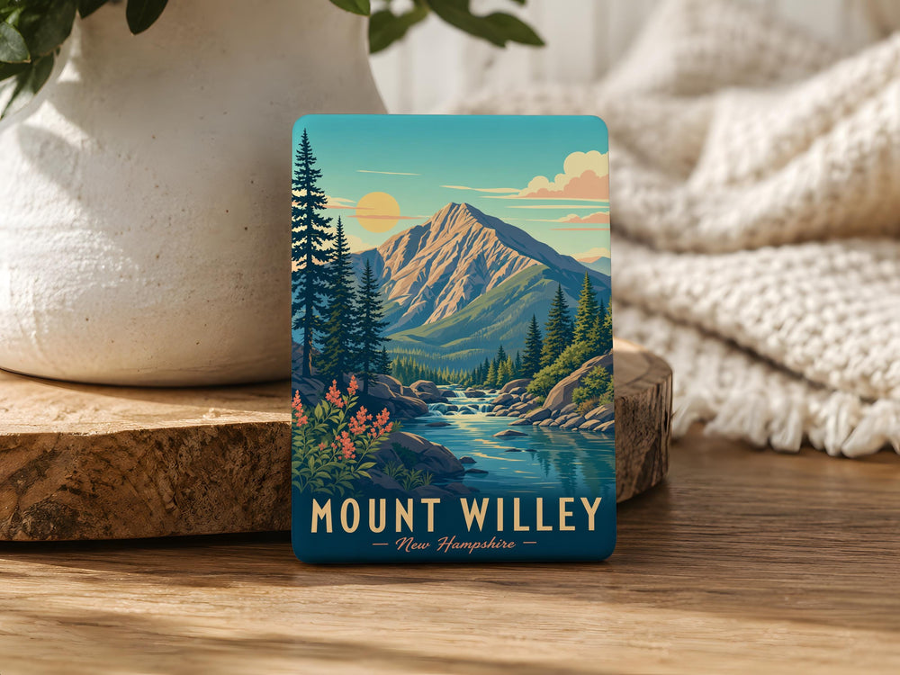 Mount Willey Fridge Magnet, White Mountains New Hampshire Mountain Souvenir, Hiking Peak Travel Keepsake Gift