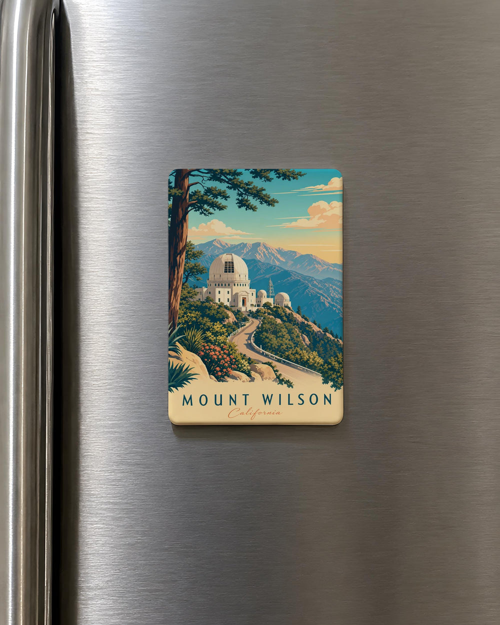 Mount Wilson Observatory Fridge Magnet, California Mountain Landmark Souvenir, Space Telescope & Astronomy Gift