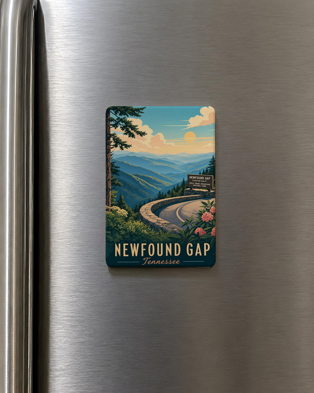 Newfound Gap Fridge Magnet, Great Smoky Mountains National Park Souvenir, Scenic Mountain Pass Travel Gift