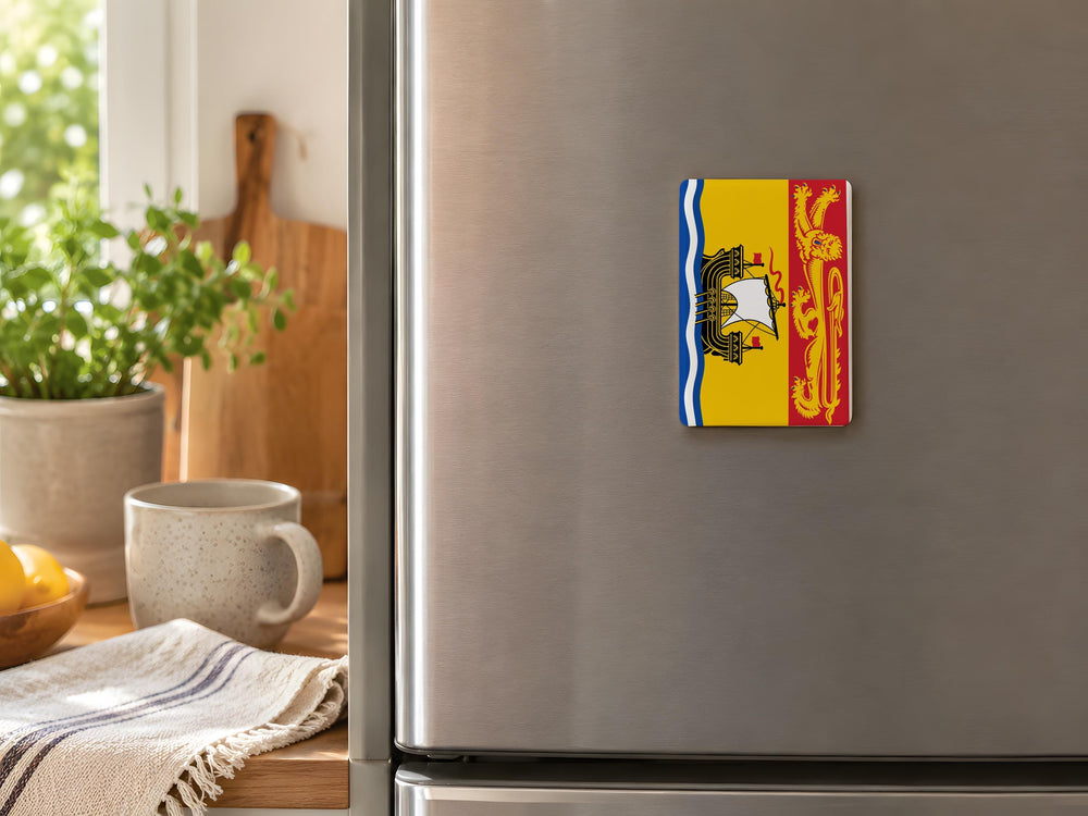 New Brunswick Provincial Flag Fridge Magnet, New Brunswick Canada Souvenir Magnet, Maritime Province Flag Kitchen Magnet