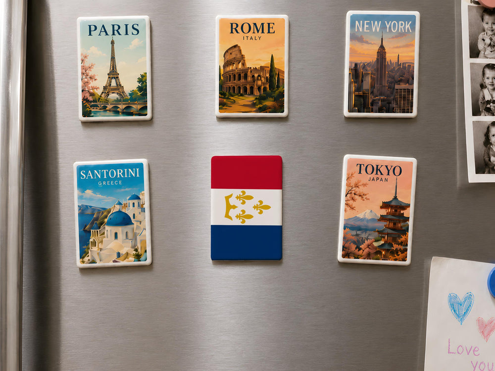 New Orleans Flag Fridge Magnet, Louisiana State Symbol Souvenir Magnet, Crescent City Travel Keepsake Kitchen Decor