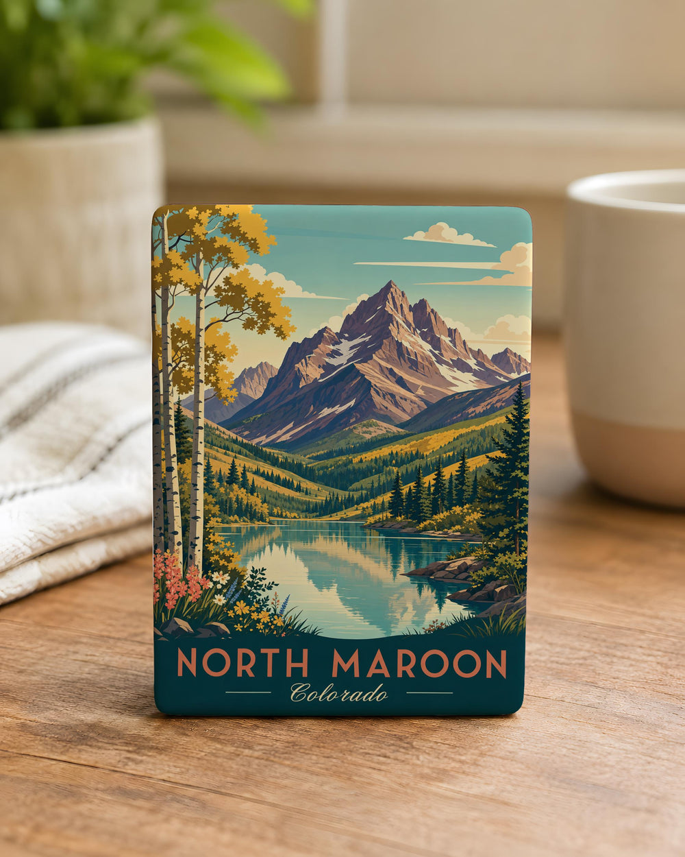 North Maroon Peak Fridge Magnet, Colorado Mountain Souvenir, Maroon Bells Landmark Keepsake Gift