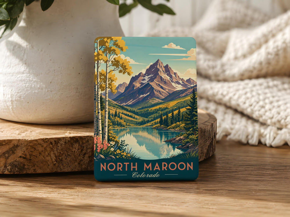 North Maroon Peak Fridge Magnet, Colorado Mountain Souvenir, Maroon Bells Landmark Keepsake Gift