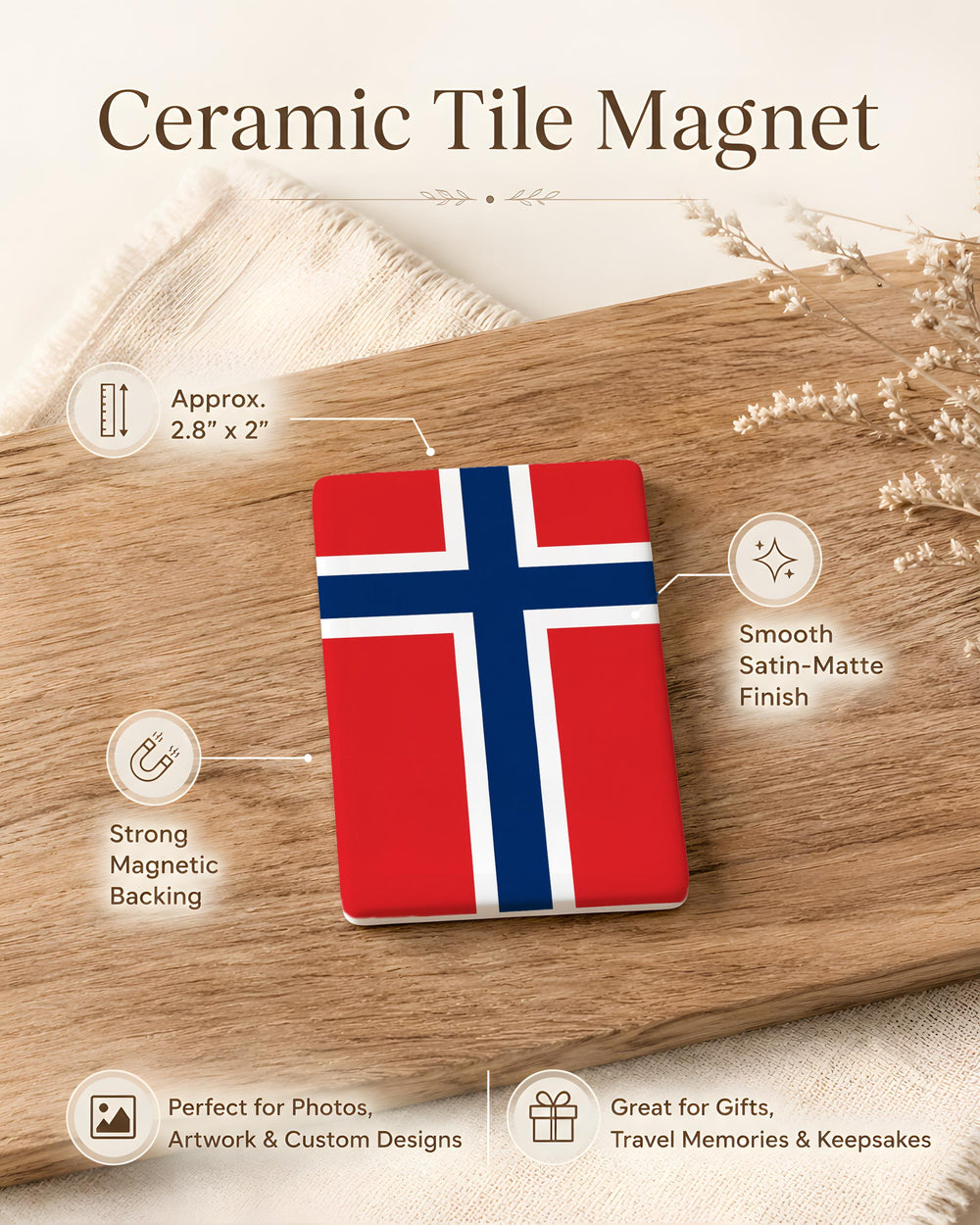 Norway Flag Fridge Magnet, Norwegian Flag Magnet, Norway Souvenir Magnet, Scandinavian Country Flag Magnet, Norway Gift