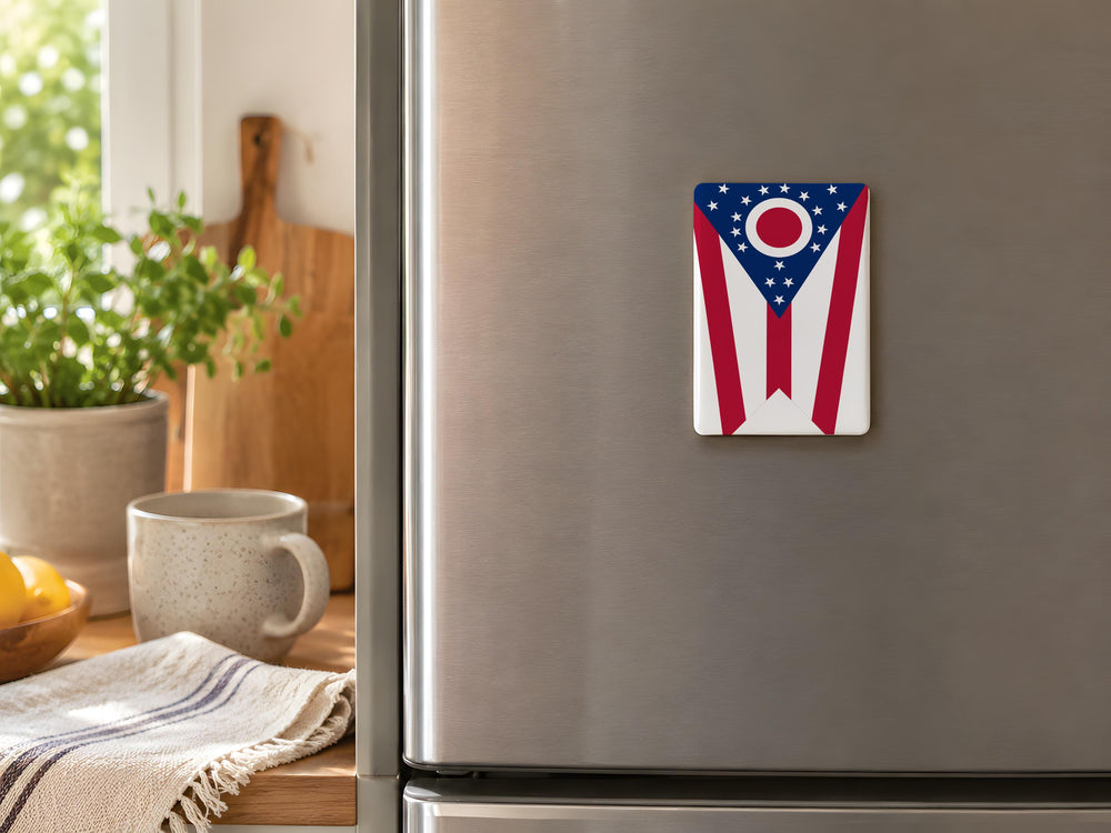 Ohio State Flag Fridge Magnet, Ohio Flag Magnet, Buckeye State Souvenir Refrigerator Magnet, Ohio Gift