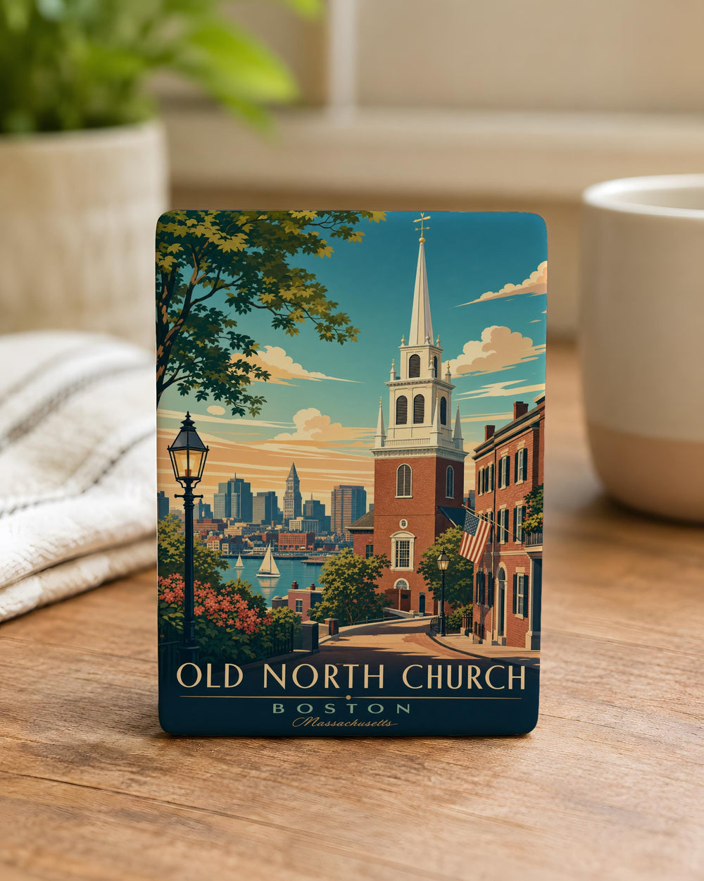 Old North Church Fridge Magnet, Boston Historic Landmark Souvenir Magnet, Colonial New England Church Keepsake Magnet