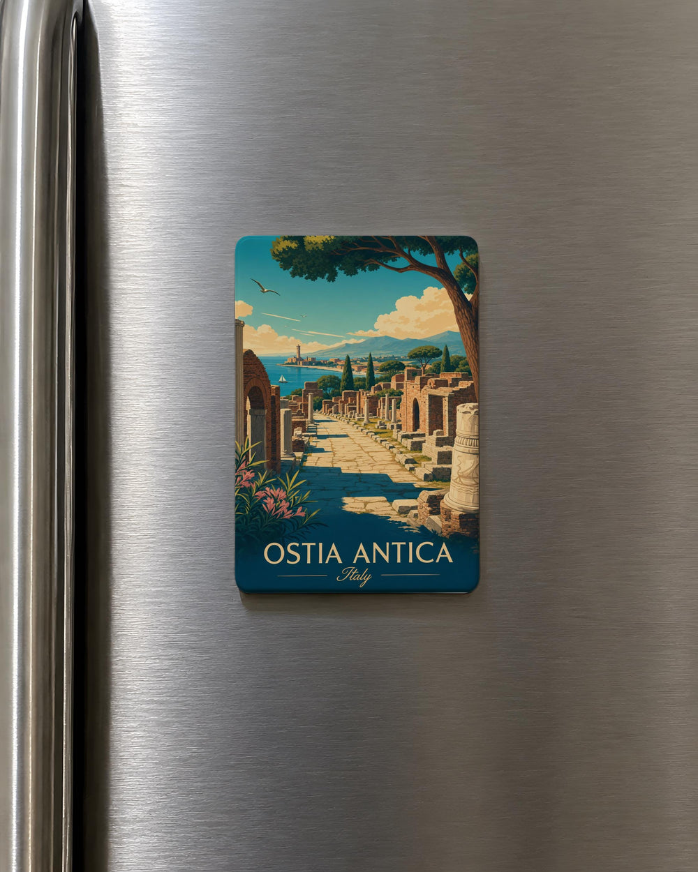 Ostia Antica Italy Fridge Magnet, Ancient Roman Ruins Souvenir Magnet, Archaeological Site Travel Keepsake Magnet