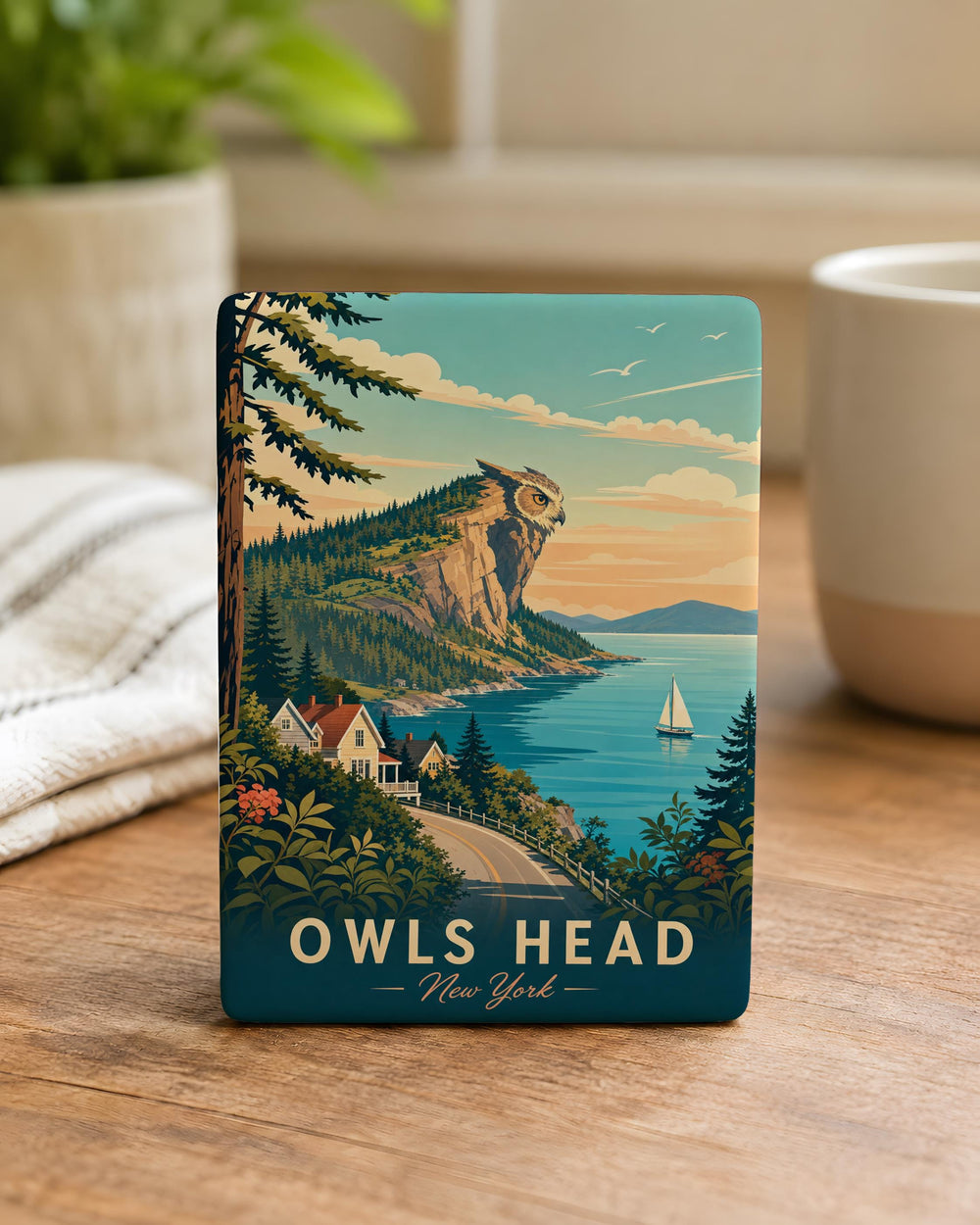 Owl Head Fridge Magnet, Owl Face Magnet, Woodland Owl Decor, Bird Lover Gift, Cute Owl Kitchen Magnet