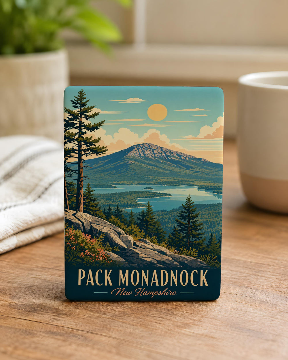Pack Monadnock Fridge Magnet, New Hampshire Mountain Souvenir Magnet, Hiking Peak Landmark Gift